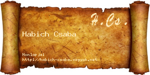 Habich Csaba névjegykártya