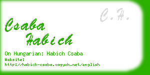 csaba habich business card
